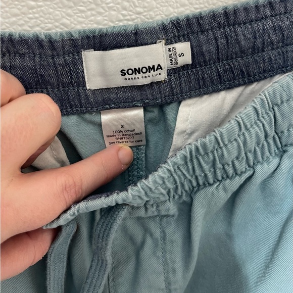 Sonoma Men's Flat Front Drawstring Shorts in Teal - Picture 2 of 3